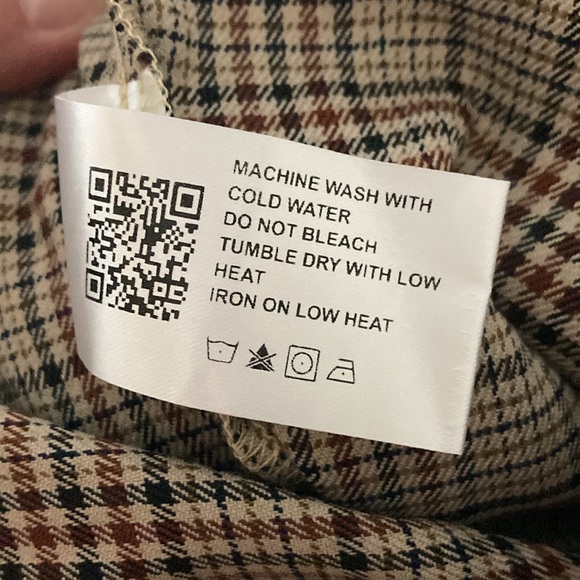 Cider Women’s size XL Mid Waist Plaid Check Trousers, Straight Wide Leg Pants - Picture 10 of 11